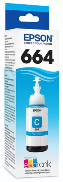 Botella De Tinta Epson T664220-al Cian, Compatibilidad Expression Et-2500 Expression Et-2550 Workforce Et-4500 Ecotank L396