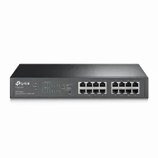 Switch Tp-link Tl-sg1016pe Gestionado, L2, Rj-45 16, Gigabit Ethernet (10/100/1000), (poe +) 8, Negro