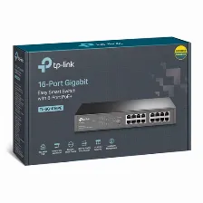 Switch Tp-link Tl-sg1016pe Gestionado, L2, Rj-45 16, Gigabit Ethernet (10/100/1000), (poe +) 8, Negro