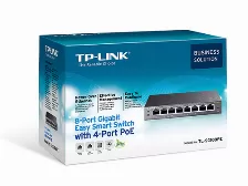 Switch Tp-link 8-port Gigabit Easy Smart Con 4-puertos Poe, (tl-sg108pe)