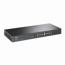 Switch Tp-link Jetstream Tl-sg2218 Gestionado, L2/l2+, Cantidad De Puertos 16, Puertos 16, Gigabit Ethernet (10/100/1000), 36 Gbit/s, 1u, Negro