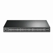 Switch Tp-link Jetstream Tl-sg3452p Gestionado, L2/l3, Cantidad De Puertos 48, (poe +) 48, Gigabit Ethernet (10/100/1000), 104 Gbit/s, 1u, Negro