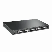 Switch Tp-link Jetstream Tl-sg3452xp Gestionado, L2+, Cantidad De Puertos 48, (poe +) 48, Gigabit Ethernet (10/100/1000), 176 Gbit/s, 1u, Negro