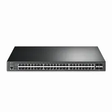Switch Tp-link Jetstream Tl-sg3452xp Gestionado, L2+, Cantidad De Puertos 48, (poe +) 48, Gigabit Ethernet (10/100/1000), 176 Gbit/s, 1u, Negro