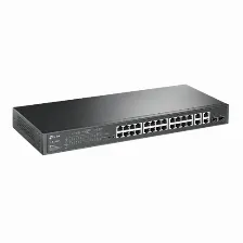Switch Tp-link Tl-sl2428p 24 Puertos Rj45 10/100 Mbps Poe+ Con 2 Puertos Rj45 Gigabit Y 2 Ranuras Sfp Gigabit Combo No Administrable Para Rack 19 Pulgadas