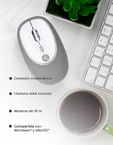 Mouse Techzone Jelly-mate Grey óptico, 3 Botones, 1200 Dpi, Rf Inalámbrico, 10 M, Gris