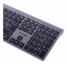 Teclado Techzone Tzactcb01 Inalámbrico, Rf Inalámbrico + Bluetooth, Negro, Plata