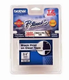 Cinta Brother Tze141g Negro Sobre Transparente, 1.8 Cm, 8 M