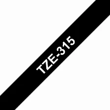 Cinta Brother Tze315 Blanco Sobre Negro, 6 Mm, 8 M