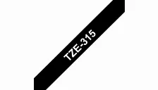 Cinta Brother Tze315 Blanco Sobre Negro, 6 Mm, 8 M