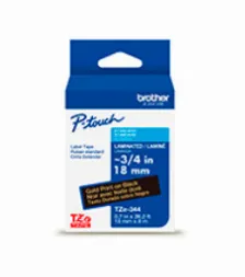 Cinta Brother Tze344g Negro Sobre Oro, 1.8 Cm, 8 M