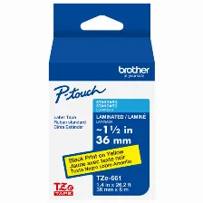 Cinta Brother Tze661g Negro Sobre Amarillo, 3.6 Cm, 8 M