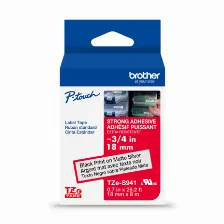 Cinta Brother Tzes941g Negro Sobre Plata, 1.8 Cm, 8 M