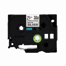 Cinta Brother Tzes941g Negro Sobre Plata, 1.8 Cm, 8 M