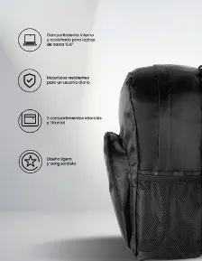 Mochila Backpack Techzone Tzlbp02 Para Laptop 15.6 Pulgadas, Negro