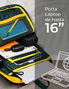 Mochila Techzone Tzlbp26-g Bolsa Lateral, Tamaño Max De Pantalla 16