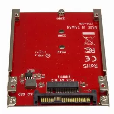 Tarjeta Startech.com U.2, M.2, Rojo