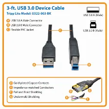 Cable Usb Tripp Lite Usb B A Usb A, Negro
