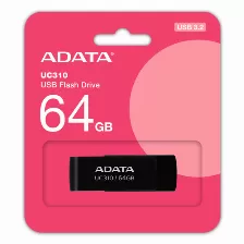 Memoria Usb Adata Uc310, 64gb, Usb 3.2, Lectura 100 Mb/s, Negro