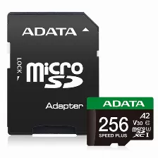 Memoria Micro Sd Adata Speed Plus, 256gb, Velocidad 180 Mb/s, Class 10