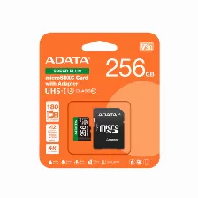 Memoria Micro Sd Adata Speed Plus, 256gb, Velocidad 180 Mb/s, Class 10