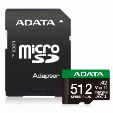 Memoria Micro Sdxc Adata, 512 Gb, Uhs-i, Class 10, Adaptador Sd