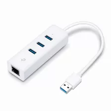 Hub Tp-link Ue330, 3 Puertos Usb 3.2, 1 Puerto Rj45, 1000 Mbit/s, Blanco