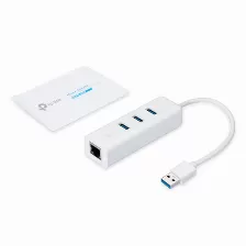 Hub Tp-link Ue330, 3 Puertos Usb 3.2, 1 Puerto Rj45, 1000 Mbit/s, Blanco