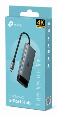 Adaptador Hub | Tp Link | Uh5020c | Usb-c 5 En 1 Con Puerto Hdmi 4k@60hz Y Carga Rapida De 100w