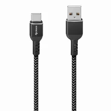 Cable Usb Steren Usb-3956 Usb A A Usb C, Negro