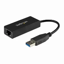 Adaptador Startech Tarjeta De Red Externa Nic Usb 3.0 A 1 Puerto Gigabit Ethernet 1gbps Rj45 A Usb Negro, (usb31000s)