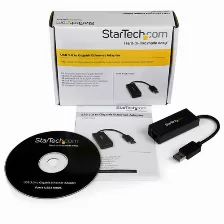 Adaptador Startech Tarjeta De Red Externa Nic Usb 3.0 A 1 Puerto Gigabit Ethernet 1gbps Rj45 A Usb Negro, (usb31000s)