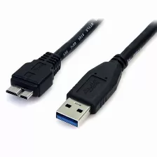 Cable Startech 50cm Super Speed Ss Micro Usb B Macho A Usb A Macho Negro, (usb3aub50cmb)