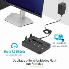 Docking Station Startech.com Clonador Autónomo 1:5 Para Memorias Usb - Copiador De Unidades De Memoria Usb - Copia Sector Por Sector De Sistema Y Archivos - 1.5 Gb/min - Borrado De 3 Pasos - Pantal...