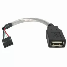 Cable Usb Startech.com Cable De 15cm Adaptador Extensor Usb 2.0 A Idc 4 Pines - Conector A Placa Madre - Hembra A Hembra, 0.152 M, Gris