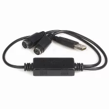 Bracket Startech.com Cable Adaptador Convertidor Teclado Mouse Ps/2 Mini Din A Usb - 2x Ps/2 Hembra - 1x Usb A Macho, Negro, Ce, Fcc, Reach, Chesen - Csc0101a-s16g, 20 Mm, 435 Mm, 13 Mm
