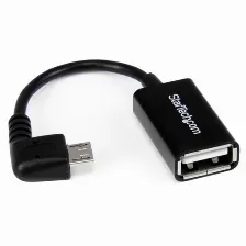 Cable Adaptador Startech (uusbotgra) Micro Usb Macho En ángulo A La Derecha A Usb Hembra Otg De 12cm