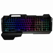 Teclado Perfect Choice Holder Alámbrico, Usb, Interruptor De Membrana, Led Rgb, Negro