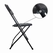 Caja De 10 Sillas Negras Plegables Modamob Reforzadas, 47 X 45 X 82cm, Tubo 19mm, Hasta 120kg