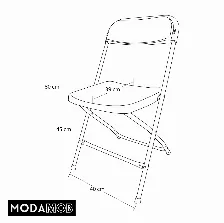 Caja De 10 Sillas Negras Plegables Modamob Reforzadas, 47 X 45 X 82cm, Tubo 19mm, Hasta 120kg