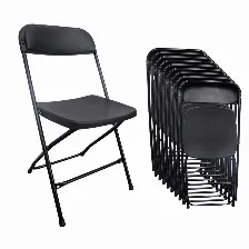 Caja De 10 Sillas Plegables Modamob Raven, Negras, Reforzadas, 47 X 45 X 82cm, Tubo 19mm, Hasta 120kg No Dev Amz
