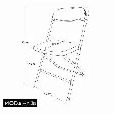 Caja 5 Sillas Negras Plegables Modamob Reforzadas, 47cmx45cmx82cm, Tubo 19mm, Hasta 120kg