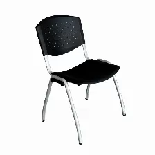 Silla De Visita Modamom, Con Armazon De Metal, Negro