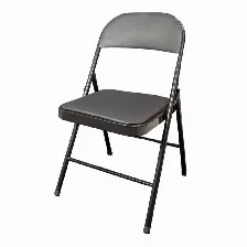 Silla Modamob Metalica Plegable Acojinada Modelo Vc188, 45x45x88 Cm, Tubo 22x0.8 Mm, Soporta Hasta 120kg, Color Negro