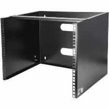 Rack Startech.com Tipo Bastidor De Pared, Capacidad Del Rack 8u, 2 Postes, Acero, Peso Max. 36.3 Kg, Color Negro, Incluye Tuercas Si