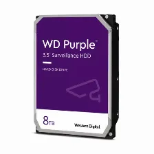 Disco Duro Western Digital Purple Surveillance 8tb, 3.5 Pulgadas, 5400 Rpm, Sata Iii, 6gb/s, 256 Mb, Videovigilancia