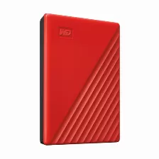 Disco Duro Externo Western Digital My Passport 4 Tb, 3.2 Gen 1 (3.1 Gen 1), Rojo