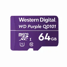 Memoria Micro Sd Western Digital Purple 64gb Sdxc Qd101, Videovigilancia 24/7, Resistente Temperatura