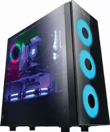 Gabinete Xzeal Xz110-1 Torre Atx, Panel Lateral Vidrio, 3x Ventiladores Rgb, Negro