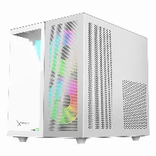 Gabinete Gamer Xzeal Cubo, Argb, Ventana Cristal, 2 Ventiladores Frontales, Ventilador Trasero 120mm, Blanco